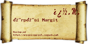 Árpási Margit névjegykártya